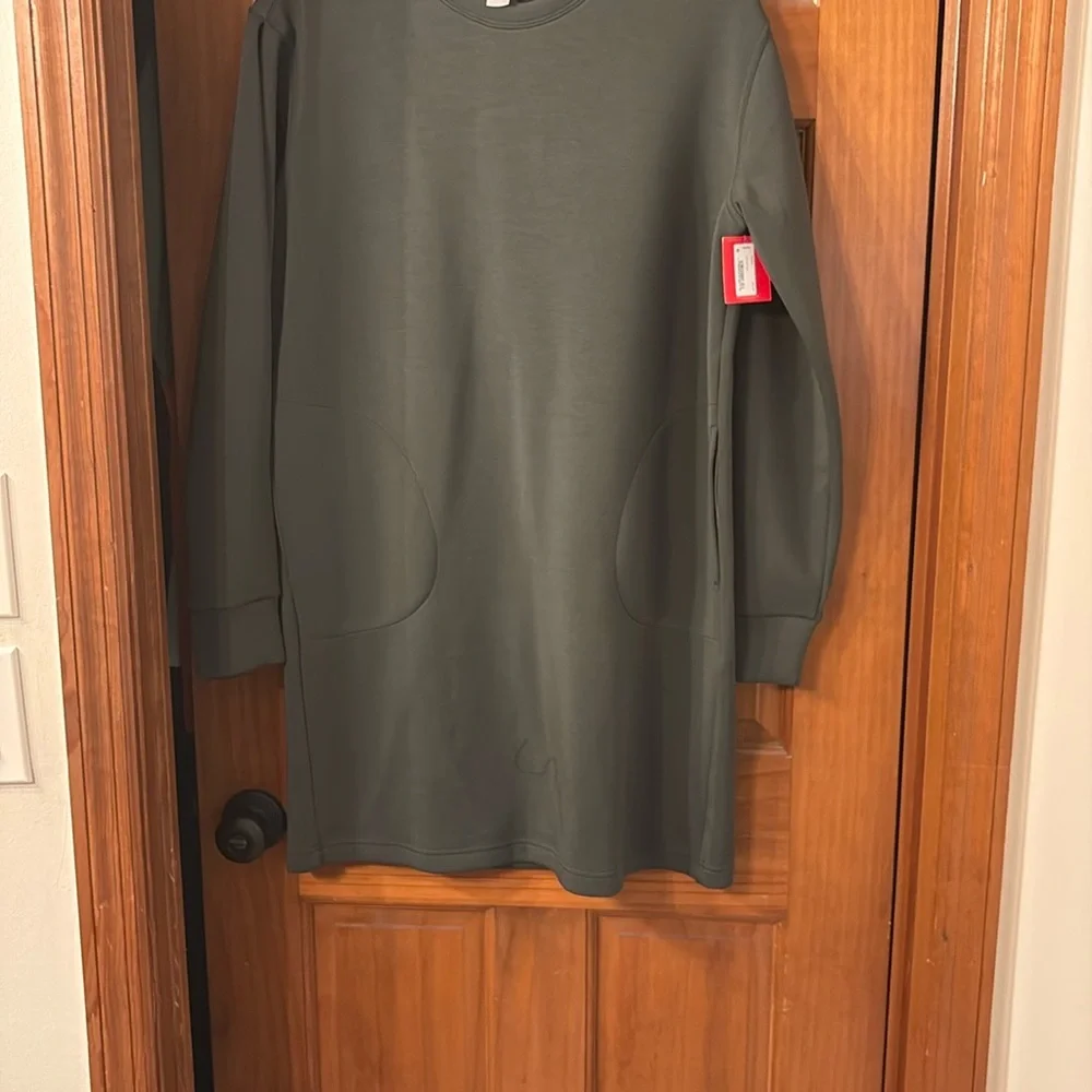 Spanx AirEssentials Crew Neck Dress Dark Palm NWT Medium - Picture 8 of 10